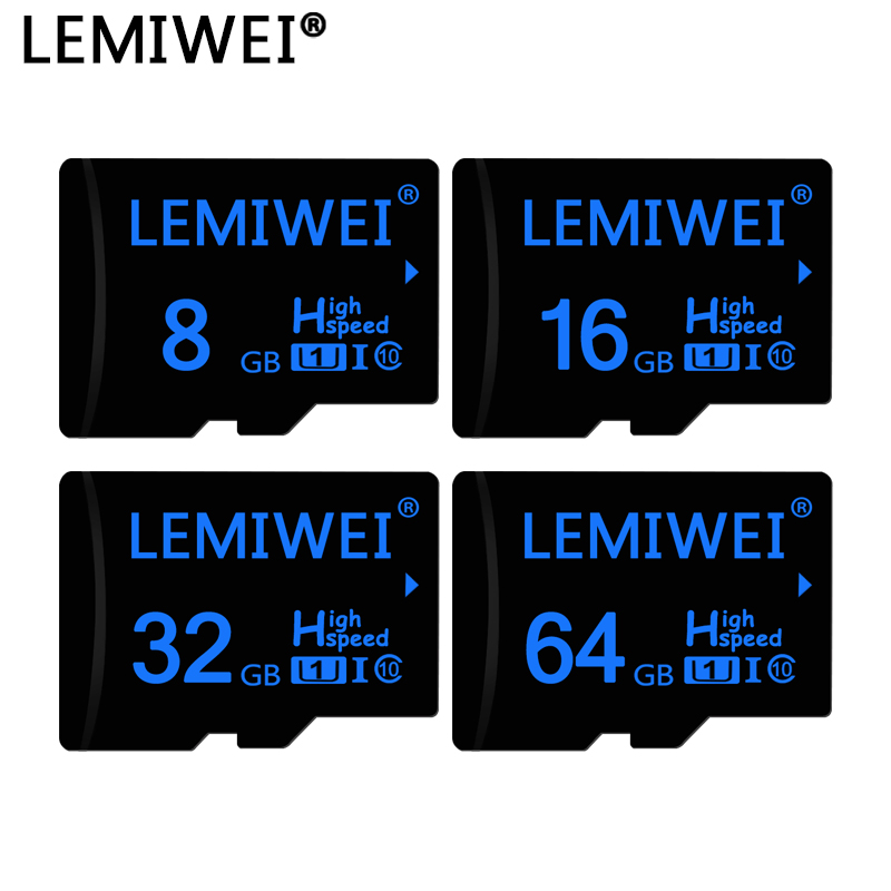 Lemewei 32 기가바이트 메모리 카드 64 기가바이트 플래시 카드 다크 블루 고속 TF 카드 클래스 10 16 기가바이트 8 기가바이트 UHS-1 카드